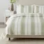 Twin/Twin XL White and Green Striped Cotton Quilt Bedding Set