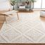 Ivory and Gold Handmade Tufted Wool Area Rug, 4' x 6'