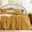 Mustard Yellow Tufted Embroidery Queen Duvet Cover Set