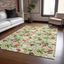 Aloe and Red Holly Berry Washable Synthetic Rug