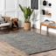 Handmade Square Flat Woven Cotton Rug 6' Gray - Reversible and Stain-Resistant