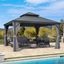 Grey 13' x 13' Gazebo with Galvanized Steel Roof and Curtains