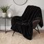 Black 50"x70" Reversible Faux Fur Throw Blanket