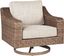 Beige Transitional Swivel Chair with Cushions