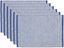 French Blue Eco-Friendly Ribbed Fabric Placemats, 13x19, Set of 6