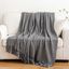 Gray Chevron Knitted Reversible Throw Blanket, 50"x60"