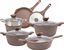 Chocolate Brown Non-Stick Cast Aluminum 11-Piece Cookware Set