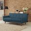 Azure Tufted Fabric Loveseat with Removable Cushions