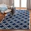 Hand-Tufted Dark Blue and Ivory Wool 8' x 10' Area Rug