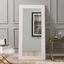 White Mosaic Full Length Rectangular Mirror with Faux Wood Frame