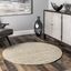 Handwoven Natural Jute & Cotton 4' Round Area Rug