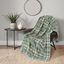 Olive Green Plaid Faux Fur Reversible Throw Blanket 50" x 70"