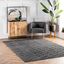 Handmade Tufted Geometric Black Wool Rug - Easy Care 33"x6"