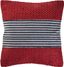 Red and Blue Nautical Striped Square Throw Pillow