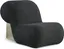 Quadra Contemporary Black Boucle Fabric Accent Chair with Metal Frame