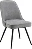 Charcoal Herringbone Fabric Swivel Chair with Metal Legs