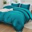 Turquoise King Boho Tassel Comforter Set with Pillowcases