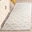 Reversible Round Beige & Light Grey Geometric Synthetic Rug