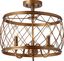 Antiqued Gold 15" Metal Drum LED Flush Mount Light