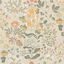 Apricot and Teal Scandinavian Floral Non-Woven Wallpaper Roll