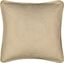 Beige Cotton Embroidered Box Throw Pillow with Trim