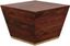 Cognac Brown Solid Mango Wood Square Coffee Table with Brass Trim