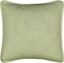 Sage Green Cotton Embroidered Square Throw Pillow, 20" x 20"