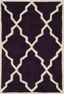 Handmade Dark Purple Wool Tufted Rectangular Rug