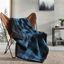 Blue and Black Reversible Sherpa Fleece Throw Blanket