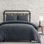 Charcoal Stonewashed Cotton Canvas Queen Duvet Cover Set