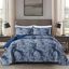 Navy Paisley Queen Quilt Set with Microfiber