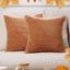 Orange Corduroy 18x18 Euro Throw Pillow Covers