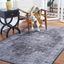 Tucson Black & Grey Non-Slip Washable Square Area Rug, 6' x 9'