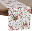 Festive Holly and Ribbon Polyester Christmas Table Runner