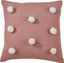 Pink Cotton Square Pom Pom Throw Pillow 22"