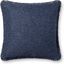 Navy Textured Cotton Blend 22'' x 22'' Pillow Cover