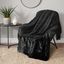 Black Embossed Cable Faux Fur Reversible Throw Blanket 50" x 70"