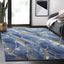 Luna Marbled Blue 6' x 9' Easy-Care Synthetic Area Rug