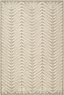 Chevron Leaves Beige and White Wool Viscose 4' x 6' Rug