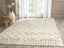 Ivory and Green Hand-Tufted Wool Shag Rug, 8' x 10'