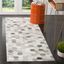 Ivory and Gray Handmade Geometric Cowhide Runner Rug