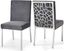 Opal Gray Velvet Dining Chair with Chrome Legs