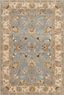 Handmade Blue and Beige Wool Tufted Accent Rug