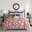 King Red Cotton Reversible Floral Comforter Set