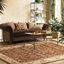 Mocha Floral Synthetic Easy Care Stain-Resistant Area Rug, 5' x 8'