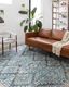 Denim and Natural Easy-Care Wool Blend 2' x 5' Area Rug