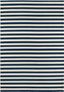 Navy and White Striped Reversible Synthetic Rectangular Rug 5'3" x 7'6"