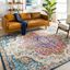 Classic Blue Rectangular 5'3" x 7'6" Stain-Resistant Synthetic Rug