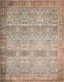 Layla Blue and Rust Stain-Resistant Rectangular Area Rug