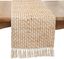 Ivory and Natural Jute Rope Table Runner with Fringe